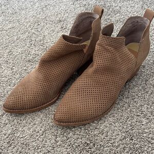 Dolce Vita Perforated Brown Suede Chukka Booties